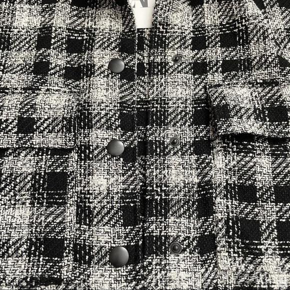 NWT Zara black checkered/plaid button down jacket - Picture 8 of 12
